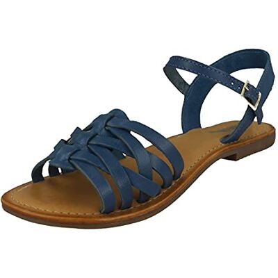 Spot On Sandales plates à lanières en cuir pour femme, bleu, 41 EU - Publicité Spot On Sandales plates à lanières en cuir pour femme, bleu, 41 EU - Publicité