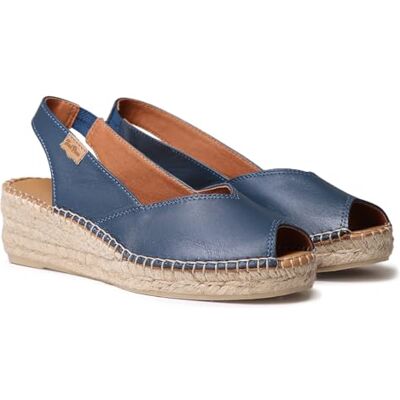 TONI PONS BERNIA-P Espadrilles compensées pour femme style peep toe en cuir, Océan, 35 EU - Publicité TONI PONS BERNIA-P Espadrilles compensées pour femme style peep toe en cuir, Océan, 35 EU - Publicité