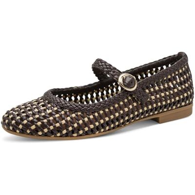 Jana Ballerines végétaliennes à lanières pour Femme, Moka/Naturel, 38 EU - Publicité Jana Ballerines végétaliennes à lanières pour Femme, Moka/Naturel, 38 EU - Publicité