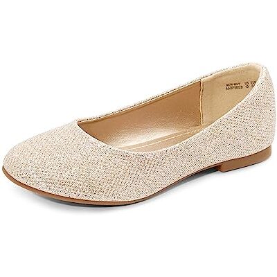 DREAM PAIRS Ballerines plates à enfiler pour filles pour mariage/fête, Doré/pailleté, 37 EU - Publicité DREAM PAIRS Ballerines plates à enfiler pour filles pour mariage/fête, Doré/pailleté, 37 EU - Publicité