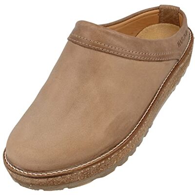 HAFLINGER Sabots en Cuir pour Femmes Travel-Classic 818010, Pointure:41 EU, La Couleur:Gris - Publicité HAFLINGER Sabots en Cuir pour Femmes Travel-Classic 818010, Pointure:41 EU, La Couleur:Gris - Publicité
