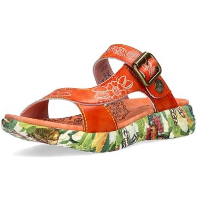 LAURA VITA Mules en Cuir pour Femmes SANAO 51, Pointure:37 EU, La Couleur:Orange - Publicité LAURA VITA Mules en Cuir pour Femmes SANAO 51, Pointure:37 EU, La Couleur:Orange - Publicité