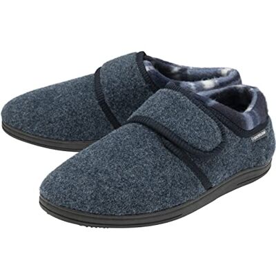 DUNLOP Pantoufles Orthopédiques pour Homme avec Velcro Ajustable Chaussons pour Comfort (46, Marine, numeric_46) - Publicité DUNLOP Pantoufles Orthopédiques pour Homme avec Velcro Ajustable Chaussons pour Comfort (46, Marine, numeric_46) - Publicité