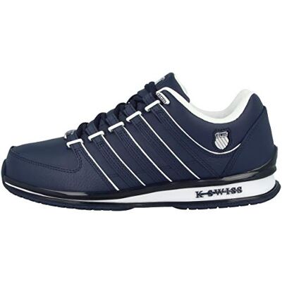 K-Swiss Rinzler Chaussures pour Homme Style Tennis Original Confort Complet Semelle intermédiaire EVA Dessus en Cuir Fermeture à Lacets Couleur Taille, Bleu Marine/Blanc., 44 EU - Publicité K-Swiss Rinzler Chaussures pour Homme Style Tennis Original Confort Complet Semelle intermédiaire EVA Dessus en Cuir Fermeture à Lacets Couleur Taille, Bleu Marine/Blanc., 44 EU - Publicité