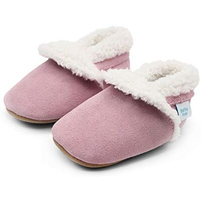 Dotty Fish Chaussons en daim pour bébé et enfant – Semelle souple antidérapante, doublure polaire chaude, effet pieds nus – Garçon & fille Rose 3-4 ans - Publicité Dotty Fish Chaussons en daim pour bébé et enfant – Semelle souple antidérapante, doublure polaire chaude, effet pieds nus – Garçon & fille Rose 3-4 ans - Publicité