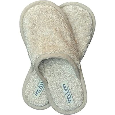 Linen & Cotton, Chaussons de Bain de Luxe ALBA (Eur 43-44, Beige) - Publicité Linen & Cotton, Chaussons de Bain de Luxe ALBA (Eur 43-44, Beige) - Publicité