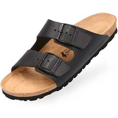 BOnova Schwanberg Mules en cuir véritable pour homme en 2 couleurs en tailles 40-48 : chaussons confortables en cuir véritable avec semelle en liège – Sandales fabriquées dans l'UE, Noir , 41 EU - Publicité BOnova Schwanberg Mules en cuir véritable pour homme en 2 couleurs en tailles 40-48 : chaussons confortables en cuir véritable avec semelle en liège – Sandales fabriquées dans l'UE, Noir , 41 EU - Publicité