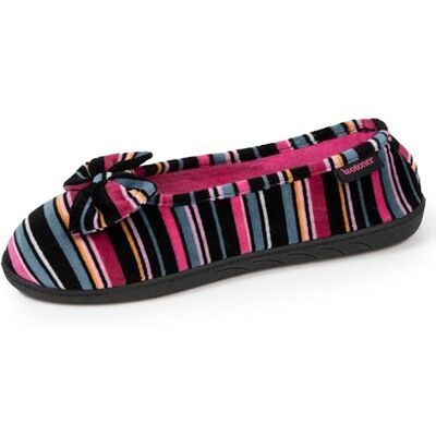 Isotoner Chaussons pantoufles Ballerines femme semelle ergonomique confortables, semelle à mémoire de forme, 40, rayures - Publicité Isotoner Chaussons pantoufles Ballerines femme semelle ergonomique confortables, semelle à mémoire de forme, 40, rayures - Publicité