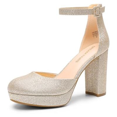 DREAM PAIRS Escarpins Femme Plateforme Talon Bloc Haut Mary Jane Style Chic Mode Soirée Mariage Bureau,Size 39,Or,DWUMPU2534 - Publicité DREAM PAIRS Escarpins Femme Plateforme Talon Bloc Haut Mary Jane Style Chic Mode Soirée Mariage Bureau,Size 39,Or,DWUMPU2534 - Publicité