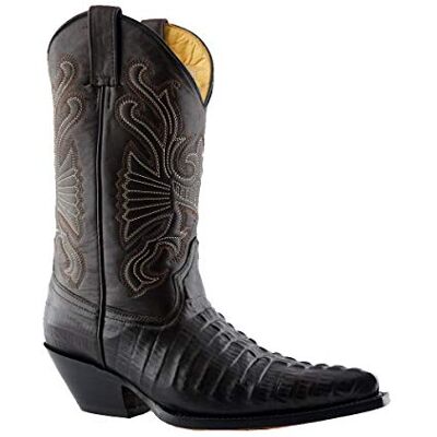 Grinders Bottes de Danse Western Marron Cuir Cowboy Carolina Croc pour Homme 41 - Publicité Grinders Bottes de Danse Western Marron Cuir Cowboy Carolina Croc pour Homme 41 - Publicité
