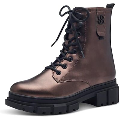 s.Oliver Bottines Plates en Dentelle pour Femme , Métal Bronze, 37 EU - Publicité s.Oliver Bottines Plates en Dentelle pour Femme , Métal Bronze, 37 EU - Publicité