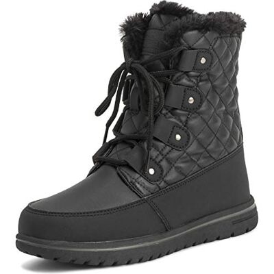 Polar Boot Femmes Matelassé Court Neige Hiver Fausse Fourrure Chaud Durable Imperméable Bottes BLK41 AYC0523 Noir Cuir Quilted Taille 41 EU/8 UK - Publicité Polar Boot Femmes Matelassé Court Neige Hiver Fausse Fourrure Chaud Durable Imperméable Bottes BLK41 AYC0523 Noir Cuir Quilted Taille 41 EU/8 UK - Publicité