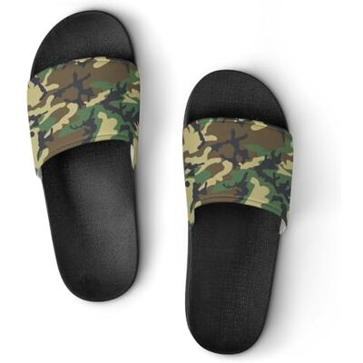 Cmagnifico Pantoufles de douche, motif camouflage, pour homme et femme, antidérapantes, Style Noir, 43.5 EU - Publicité Cmagnifico Pantoufles de douche, motif camouflage, pour homme et femme, antidérapantes, Style Noir, 43.5 EU - Publicité