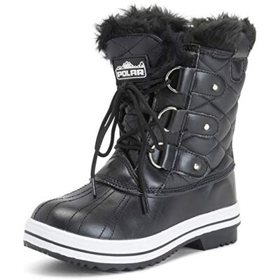 Polar Femmes Matelassé Court Canard Fourrure Doublée Boue Neige Hiver Bottes BLL38 AYC0023,38 EU,Noir Cuir - Publicité Polar Femmes Matelassé Court Canard Fourrure Doublée Boue Neige Hiver Bottes BLL38 AYC0023,38 EU,Noir Cuir - Publicité