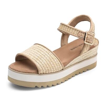 DREAM PAIRS Sandales à Talon Compensé pour Femmes Confortables Sandale Espadrilles d'Été Classique à Plateforme,Size 41,Raphia Naturel,DWUMPS2504 - Publicité DREAM PAIRS Sandales à Talon Compensé pour Femmes Confortables Sandale Espadrilles d'Été Classique à Plateforme,Size 41,Raphia Naturel,DWUMPS2504 - Publicité
