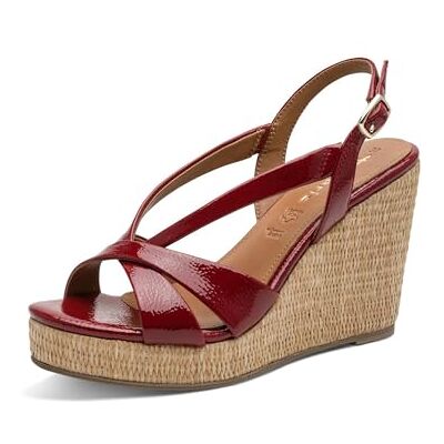 Tamaris sandale femme à talon compensé rouge 41 EU - Publicité Tamaris sandale femme à talon compensé rouge 41 EU - Publicité