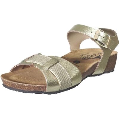 PLAKTON, Nube 776215 ELEFANTE LINO, Femme Sandale Platine métallisé 38 EU - Publicité PLAKTON, Nube 776215 ELEFANTE LINO, Femme Sandale Platine métallisé 38 EU - Publicité