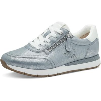 Tamaris Comfort Baskets Femme Plates à Lacets avec Fermeture éclair, Blue Glam, 38 EU - Publicité Tamaris Comfort Baskets Femme Plates à Lacets avec Fermeture éclair, Blue Glam, 38 EU - Publicité