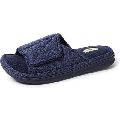 Dearfoams Pantoufles Cooper matelassées en tissu éponge pour homme, Bleu marine (tricot chiné), Large - Publicité Dearfoams Pantoufles Cooper matelassées en tissu éponge pour homme, Bleu marine (tricot chiné), Large - Publicité