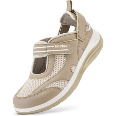 FitVille Chaussures pour Femmes à Pieds Larges Chaussures de Marche Confortables et Respirantes Sandales avec Soutien de la Voûte Plantaire kaki 38.5 EU X-Large - Publicité FitVille Chaussures pour Femmes à Pieds Larges Chaussures de Marche Confortables et Respirantes Sandales avec Soutien de la Voûte Plantaire kaki 38.5 EU X-Large - Publicité