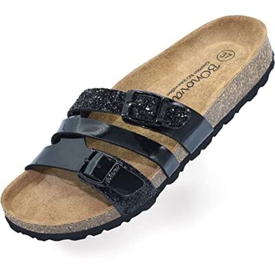 BOnova Palma Sandale Femme en 8 couleurs et de la taille 36 à 42 La sandale élégante pour l'été Semelle confortable en liège Courir comme sur des nuages Fabriqué en UE, Noir , 38 EU - Publicité BOnova Palma Sandale Femme en 8 couleurs et de la taille 36 à 42 La sandale élégante pour l'été Semelle confortable en liège Courir comme sur des nuages Fabriqué en UE, Noir , 38 EU - Publicité