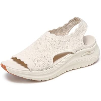 Skechers Femme Arch Fit 2.0 Sandales de sport Flawless Choice, blanc crème, 35 EU - Publicité Skechers Femme Arch Fit 2.0 Sandales de sport Flawless Choice, blanc crème, 35 EU - Publicité