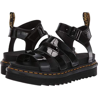 Dr. Martens Chunky 3 Strap Sandal, Sandales Plateforme, Black Patent Lamper, - Publicité Dr. Martens Chunky 3 Strap Sandal, Sandales Plateforme, Black Patent Lamper, - Publicité
