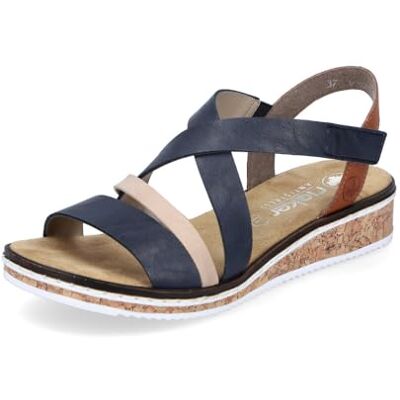 Rieker Femme Sandales V3663, Dame Sandales Fines,Chaussure d'été,Sandale d'été,Confortable,Plate,Bleu (Blau Kombi / 91),38 EU / 5 UK - Publicité Rieker Femme Sandales V3663, Dame Sandales Fines,Chaussure d'été,Sandale d'été,Confortable,Plate,Bleu (Blau Kombi / 91),38 EU / 5 UK - Publicité