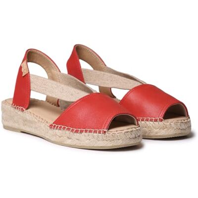 TONI PONS Tala Espadrilles pour femme en cuir avec talon compensé et élastiques pour un ajustement plus large, rouge, 42 EU - Publicité TONI PONS Tala Espadrilles pour femme en cuir avec talon compensé et élastiques pour un ajustement plus large, rouge, 42 EU - Publicité