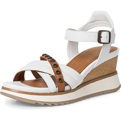 Tamaris Sandales F1/2 Largeur :, Cognac blanc., 40 EU - Publicité Tamaris Sandales F1/2 Largeur :, Cognac blanc., 40 EU - Publicité