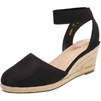 DREAM PAIRS Sandales Compensées pour Femmes Bout Ouvert Bride à la Cheville Espadrilles Sandale à Talon Compensé Été Classique Noir Amanda-1 Taille 39 - Publicité DREAM PAIRS Sandales Compensées pour Femmes Bout Ouvert Bride à la Cheville Espadrilles Sandale à Talon Compensé Été Classique Noir Amanda-1 Taille 39 - Publicité
