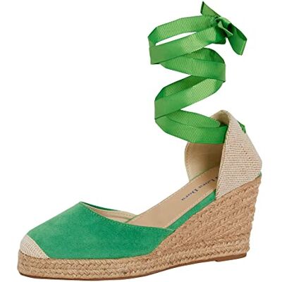 Lora Dora Womens Espadrille Wedge Sandals Strappy Hessian Wedges Ankle Wrap Tie Leg Straps Green UK 7 - Publicité Lora Dora Womens Espadrille Wedge Sandals Strappy Hessian Wedges Ankle Wrap Tie Leg Straps Green UK 7 - Publicité
