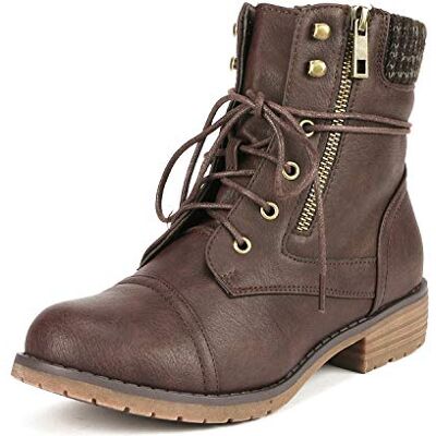 DREAM PAIRS Bottes pour Femmes Bottines à Lacets avec Fermeture Eclair Confortable,Size 38,Brun,PEAKK - Publicité DREAM PAIRS Bottes pour Femmes Bottines à Lacets avec Fermeture Eclair Confortable,Size 38,Brun,PEAKK - Publicité