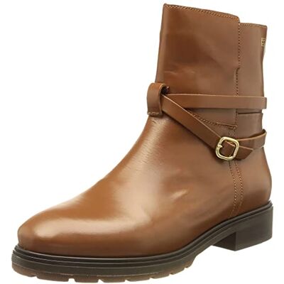Tommy Hilfiger Bottes Basses en Cuir pour Femme, Marron Cognac d'hiver, 40 EU - Publicité Tommy Hilfiger Bottes Basses en Cuir pour Femme, Marron Cognac d'hiver, 40 EU - Publicité
