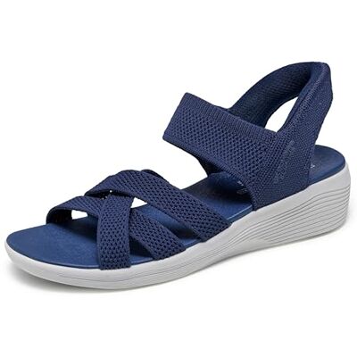 Skechers Sandales compensées Arya-Cooling Off mains libres pour femme, bleu marine, 39 EU - Publicité Skechers Sandales compensées Arya-Cooling Off mains libres pour femme, bleu marine, 39 EU - Publicité