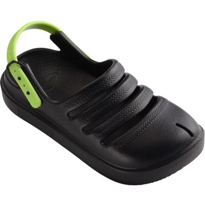 Havaianas Sabots unisexes pour enfants, Noir et vert citron, 2 UK Child - Publicité Havaianas Sabots unisexes pour enfants, Noir et vert citron, 2 UK Child - Publicité