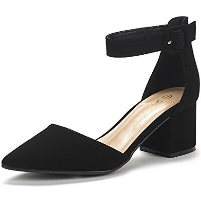 DREAM PAIRS Escarpins Femme à Talon Bloc avec la Semelle Extérieure Antidérapante TPR et Boucle Réglable Chaussure Confortable Classique,Size 35,Noir/Nubuck,Annee - Publicité DREAM PAIRS Escarpins Femme à Talon Bloc avec la Semelle Extérieure Antidérapante TPR et Boucle Réglable Chaussure Confortable Classique,Size 35,Noir/Nubuck,Annee - Publicité