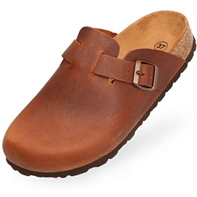 BOnova Wesel: pantoufles cuir 4 couleurs et tailles 35 à 50 Chaussons en cuir véritable (nubuck) avec semelle en liège fabriqué en UE, tabac, 43 EU - Publicité BOnova Wesel: pantoufles cuir 4 couleurs et tailles 35 à 50 Chaussons en cuir véritable (nubuck) avec semelle en liège fabriqué en UE, tabac, 43 EU - Publicité