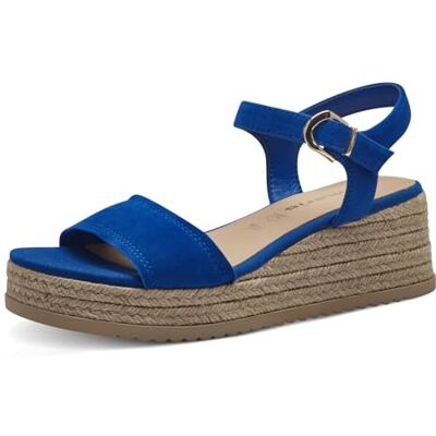 Tamaris Damen 1-28061-42, Sandale plate, ROYAL BLUE, - Publicité Tamaris Damen 1-28061-42, Sandale plate, ROYAL BLUE, - Publicité