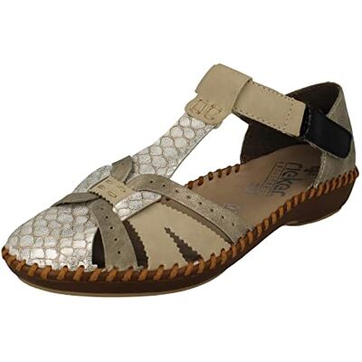 Rieker, M1650, Femme Sandale Beige Python 38 EU - Publicité Rieker, M1650, Femme Sandale Beige Python 38 EU - Publicité