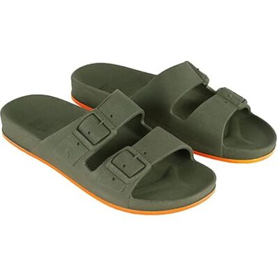CACATOES Sandales plates Adulte BRASILIA Claquettes confortables et antidérapantes Kaki et Orange Fluo 39 - Publicité CACATOES Sandales plates Adulte BRASILIA Claquettes confortables et antidérapantes Kaki et Orange Fluo 39 - Publicité