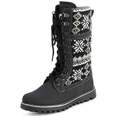 Polarr Femmes Fausse Fourrure Chaude Thermique Imperméable En Marchant Neige L'hiver Semelle En Caoutchouc Bottes Noir Tricotée UK7/EU40 YC0609 - Publicité Polarr Femmes Fausse Fourrure Chaude Thermique Imperméable En Marchant Neige L'hiver Semelle En Caoutchouc Bottes Noir Tricotée UK7/EU40 YC0609 - Publicité