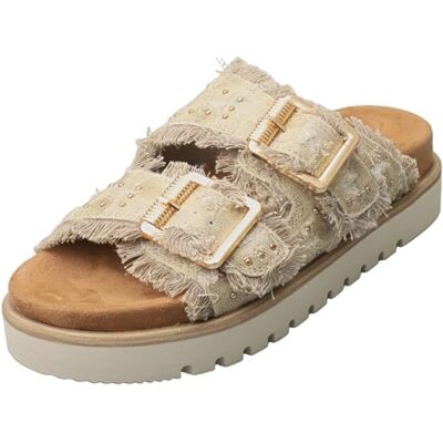MUSTANG Damen Pantolette Sand EU 36 - Publicité MUSTANG Damen Pantolette Sand EU 36 - Publicité
