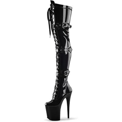 denova's Bottes à talon très haut à lacets pour femme avec fermeture éclair, noir, 42.5 EU - Publicité denova's Bottes à talon très haut à lacets pour femme avec fermeture éclair, noir, 42.5 EU - Publicité