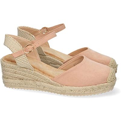 Sandales compensées pour Femmes, Doublure en Jute, Bout fermé et Fermeture à Boucle, Collection Printemps-été 2022 Rose Talla 40 - Publicité Sandales compensées pour Femmes, Doublure en Jute, Bout fermé et Fermeture à Boucle, Collection Printemps-été 2022 Rose Talla 40 - Publicité