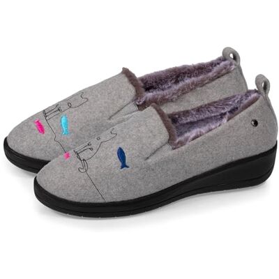Isotoner Chaussons pantoufles Charentaises femme ultra confortables et légères, faciles à enfiler, talon de 4,5 cm, 41, gris chiné - Publicité Isotoner Chaussons pantoufles Charentaises femme ultra confortables et légères, faciles à enfiler, talon de 4,5 cm, 41, gris chiné - Publicité