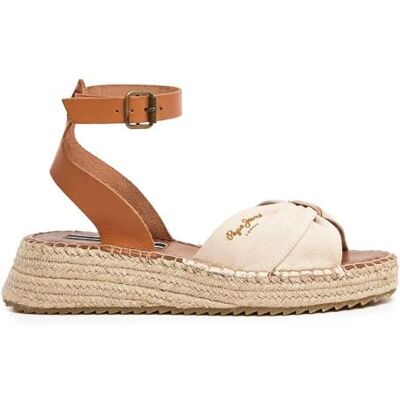 Pepe Jeans Sandales en Cuir Kate One Blanc cassé - Publicité Pepe Jeans Sandales en Cuir Kate One Blanc cassé - Publicité
