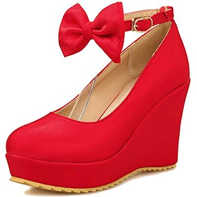 CuteFlats Escarpins à Talons Compensés Vintage pour Femmes avec Nœuds - Publicité CuteFlats Escarpins à Talons Compensés Vintage pour Femmes avec Nœuds - Publicité