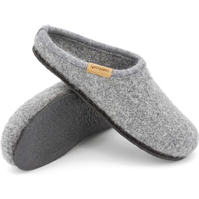 Gottstein Chaussons en feutre Alpine Light Pour homme et femme En pure laine vierge Avec semelle en latex antidérapante, gris, 46 EU - Publicité Gottstein Chaussons en feutre Alpine Light Pour homme et femme En pure laine vierge Avec semelle en latex antidérapante, gris, 46 EU - Publicité