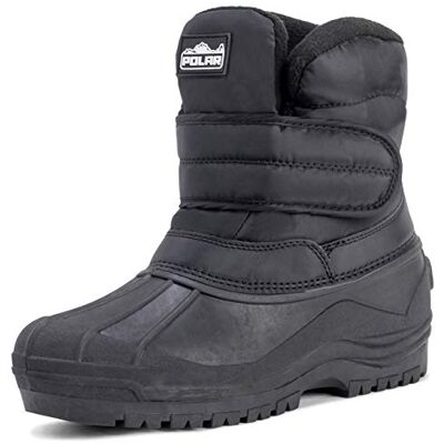 Polarr Hommes Nylon Neige Randonnée Thermique Seule Sangle Stable Boueer Bottes Noir UK8/EU42 YC0424 - Publicité Polarr Hommes Nylon Neige Randonnée Thermique Seule Sangle Stable Boueer Bottes Noir UK8/EU42 YC0424 - Publicité